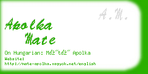 apolka mate business card